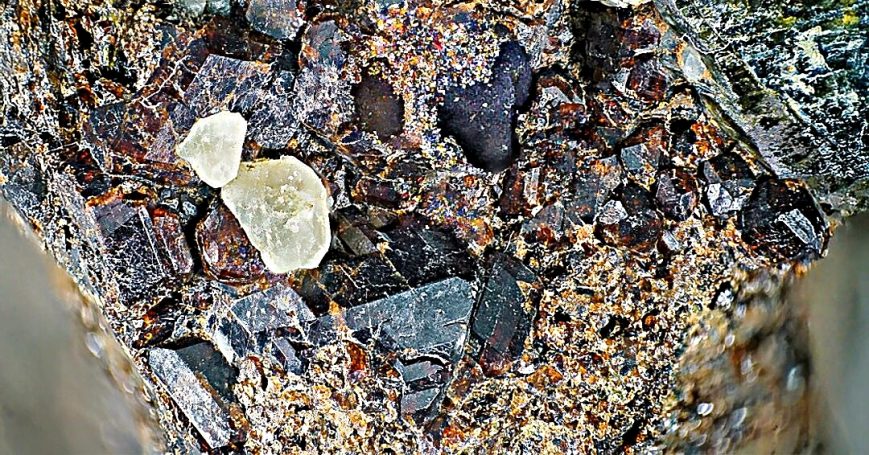 Grossular xx + Scheelit xx Hohe Waid bei Schriesheim